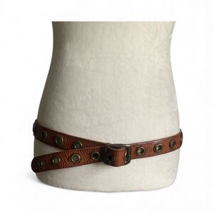 American Eagle Outfitters Brown Leather Grommet Belt unisex